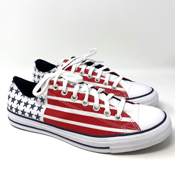 🌿Sale🌿 Converse Chuck Taylor AS Canvas Low Top Red Blue Mens Size 10.5 167838F - Picture 11 of 16